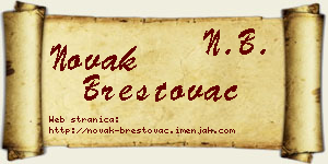 Novak Brestovac vizit kartica